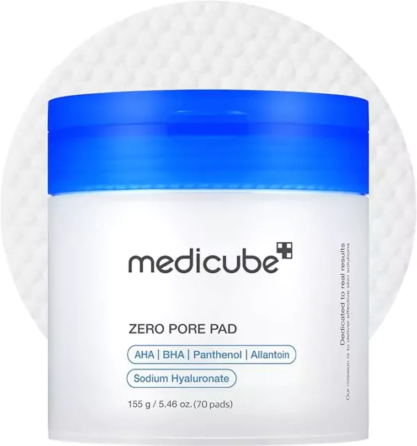 Medicube Zero Pore Pads 2.0 – Exfoliating Toner Pads with AHA & BHA (70 Count)